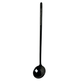 Black ladle on a white background